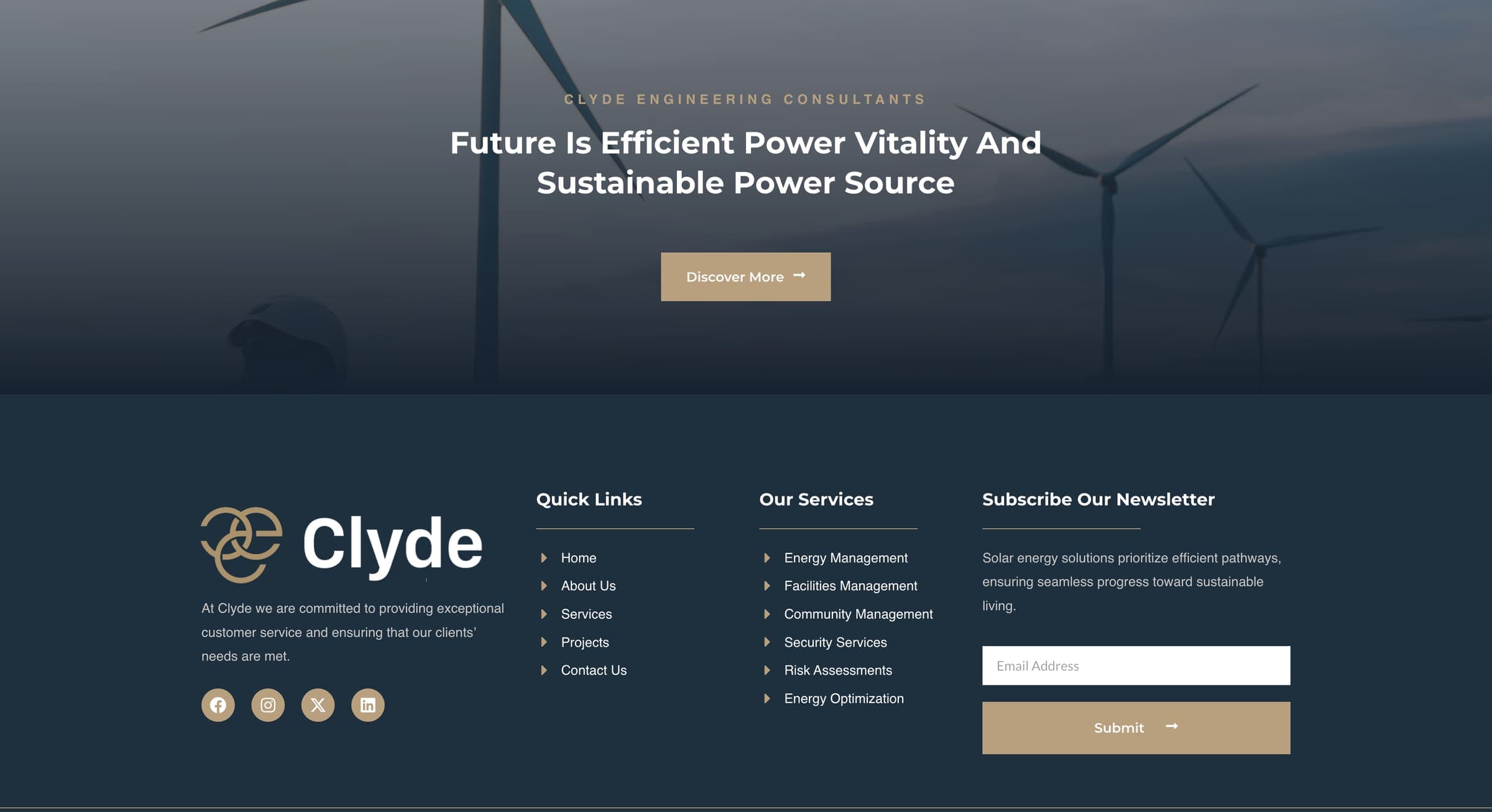 Clyde Consultants Group website, inner section