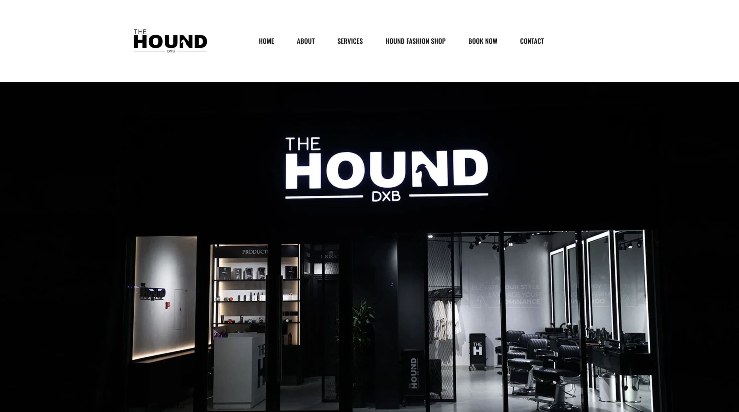 The Hound DXB website homepage