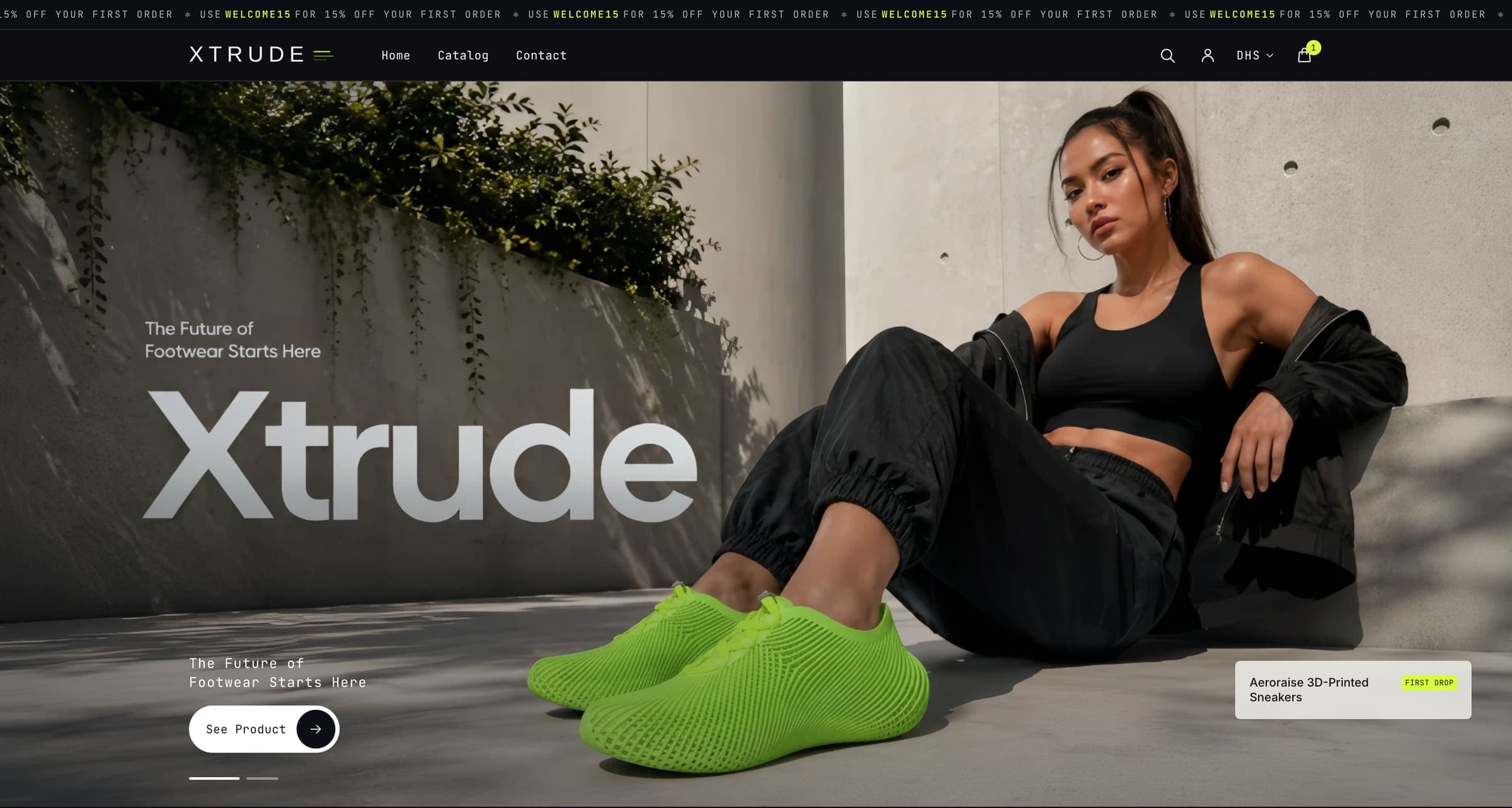 Xtrude website homepage