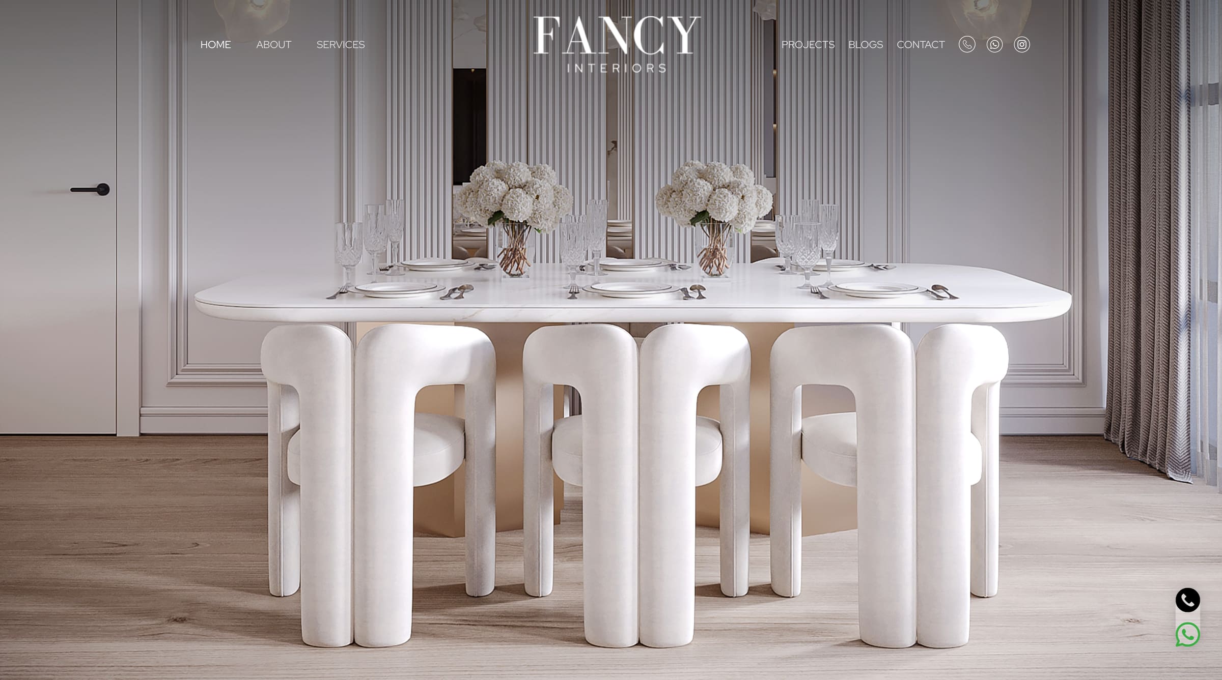 Fancy Interiors website homepage