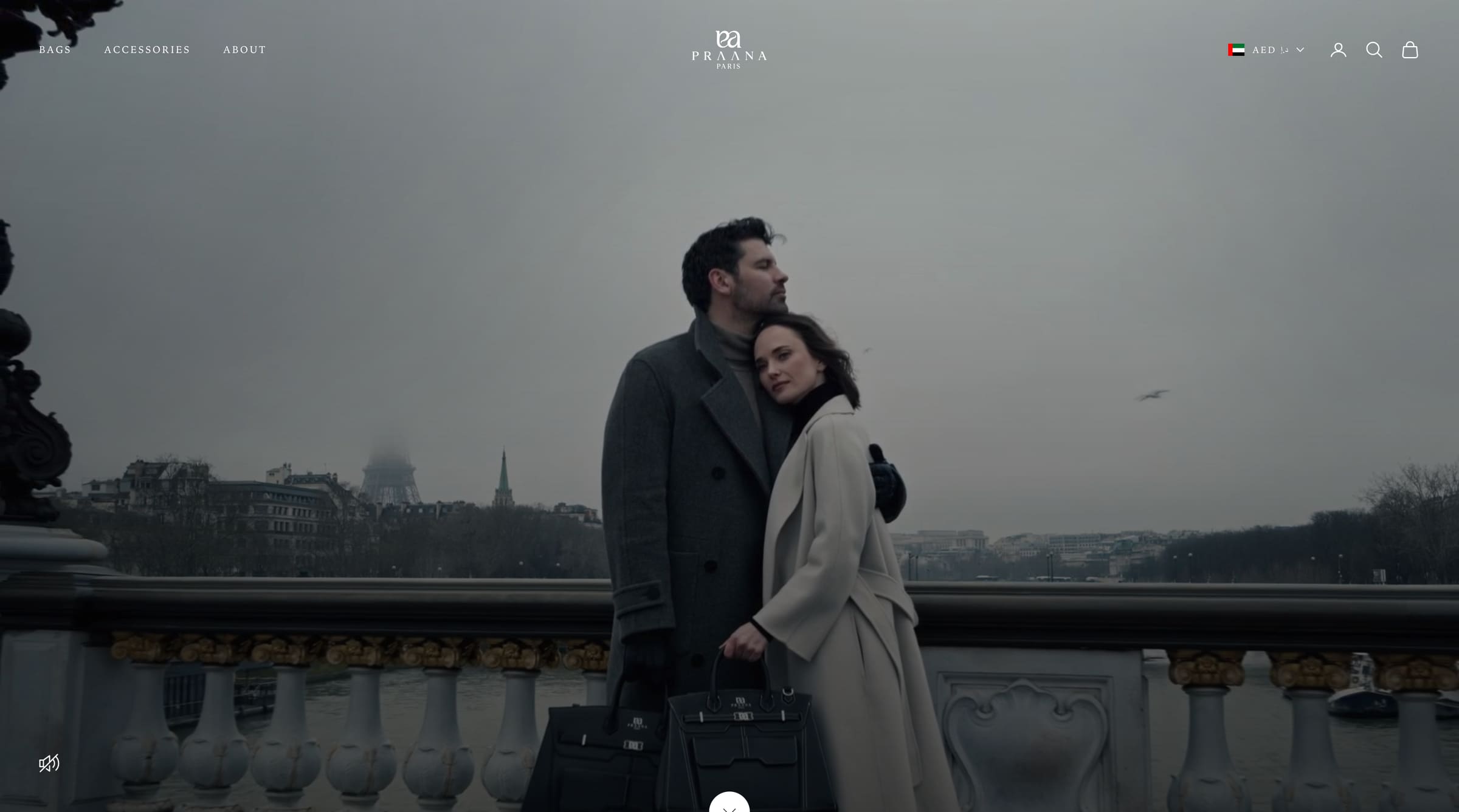Praana Paris website homepage