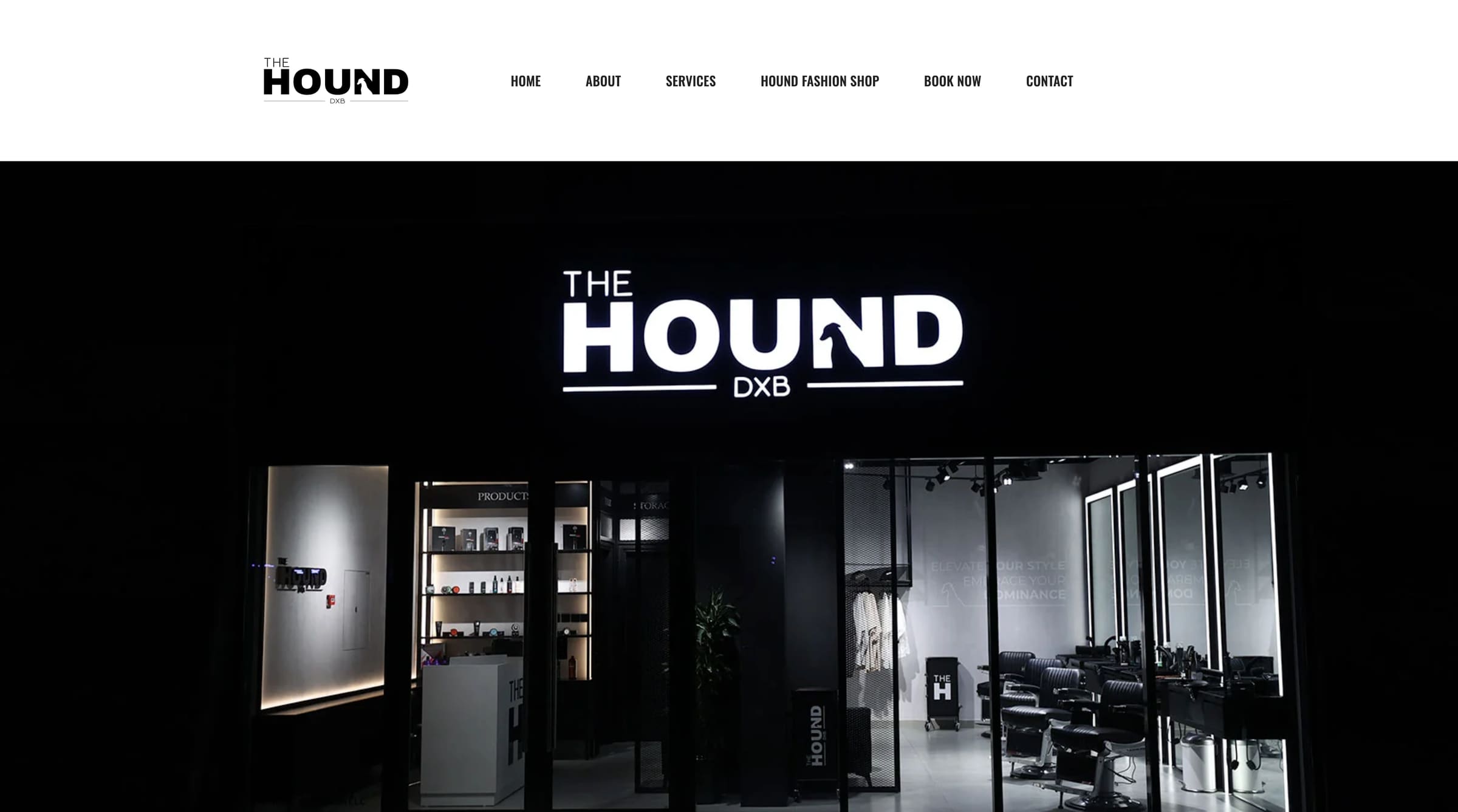 The Hound DXB website homepage