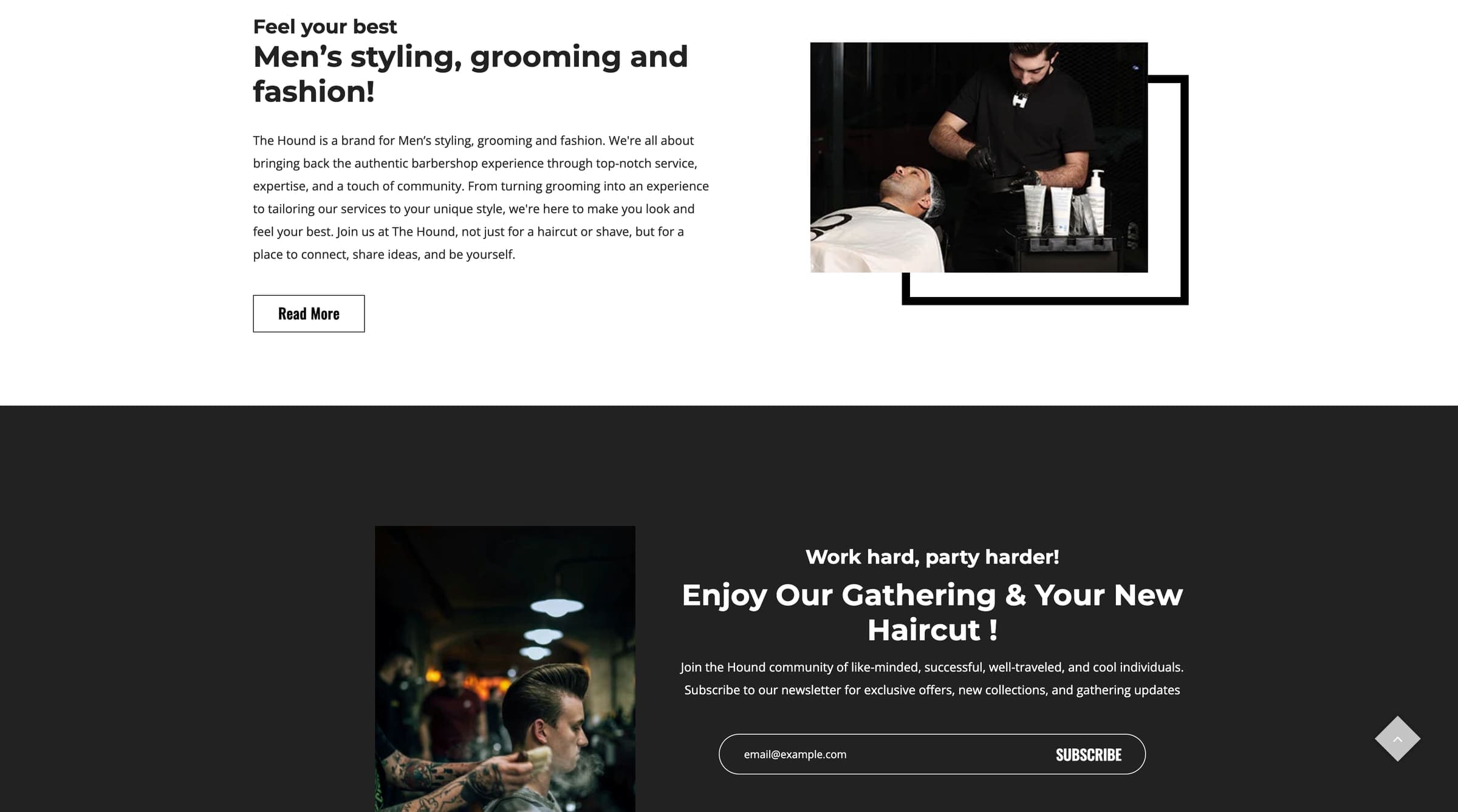 The Hound DXB website, inner section